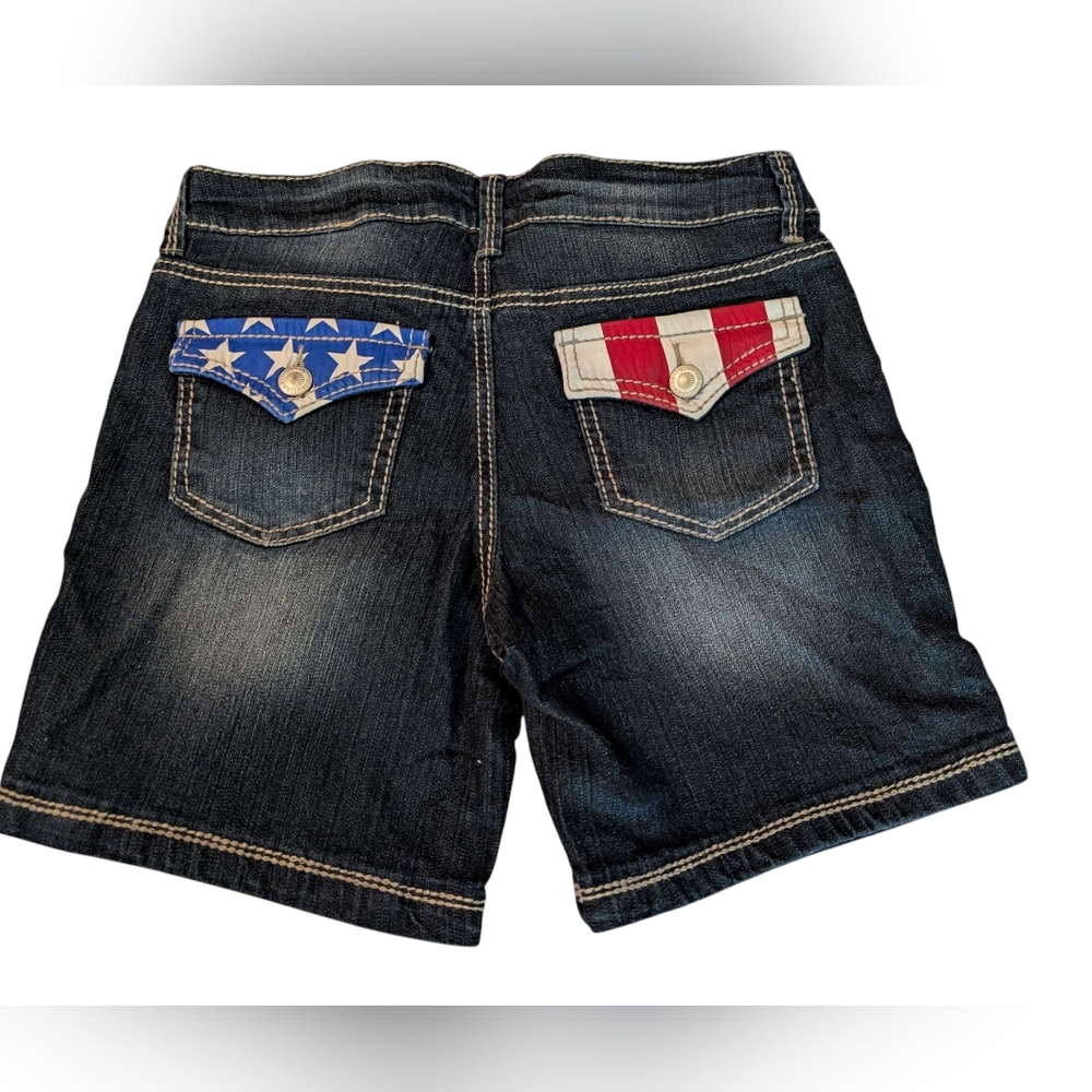 Lei Y2K Vintage Red White Blue Patriotic Denim Jean Shorts Women's Size 11